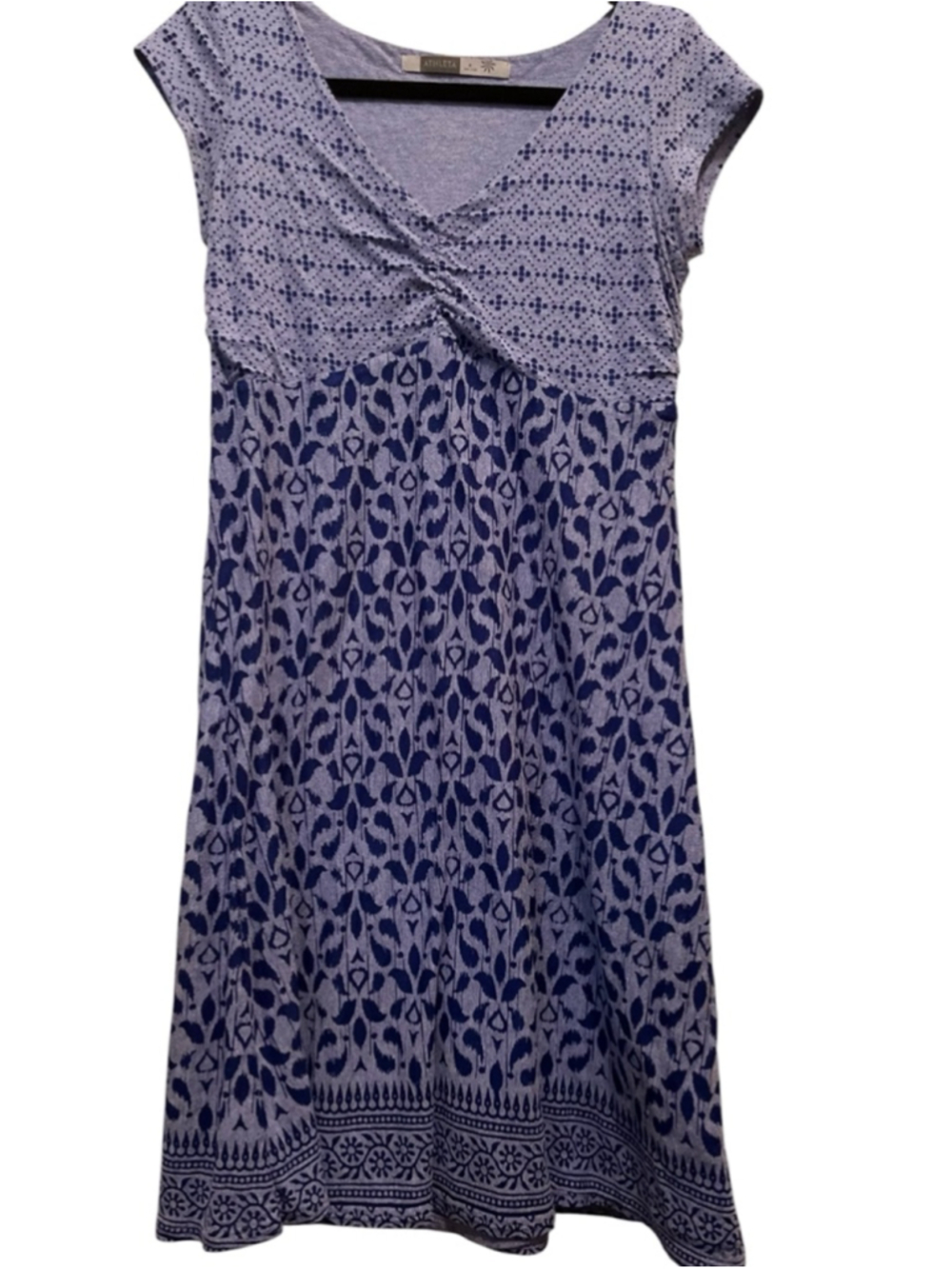 EUC Women's Athleta Blue & White Patterned Mini Dress M - Picture 2 of 7